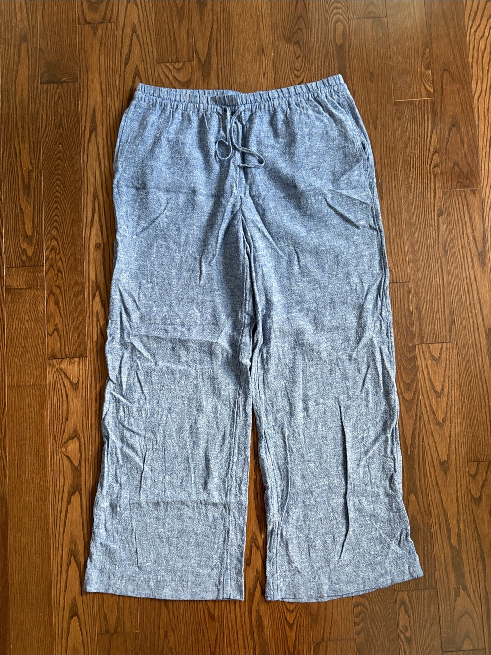 Reitmans Light Blue Wide-Leg Drawstring Sweatpants